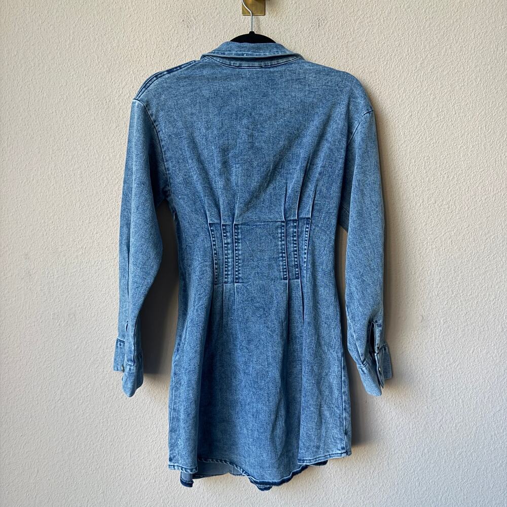 Indi Luxe by Indikah Blue Denim Mini Dress Size S - Picture 3 of 5
